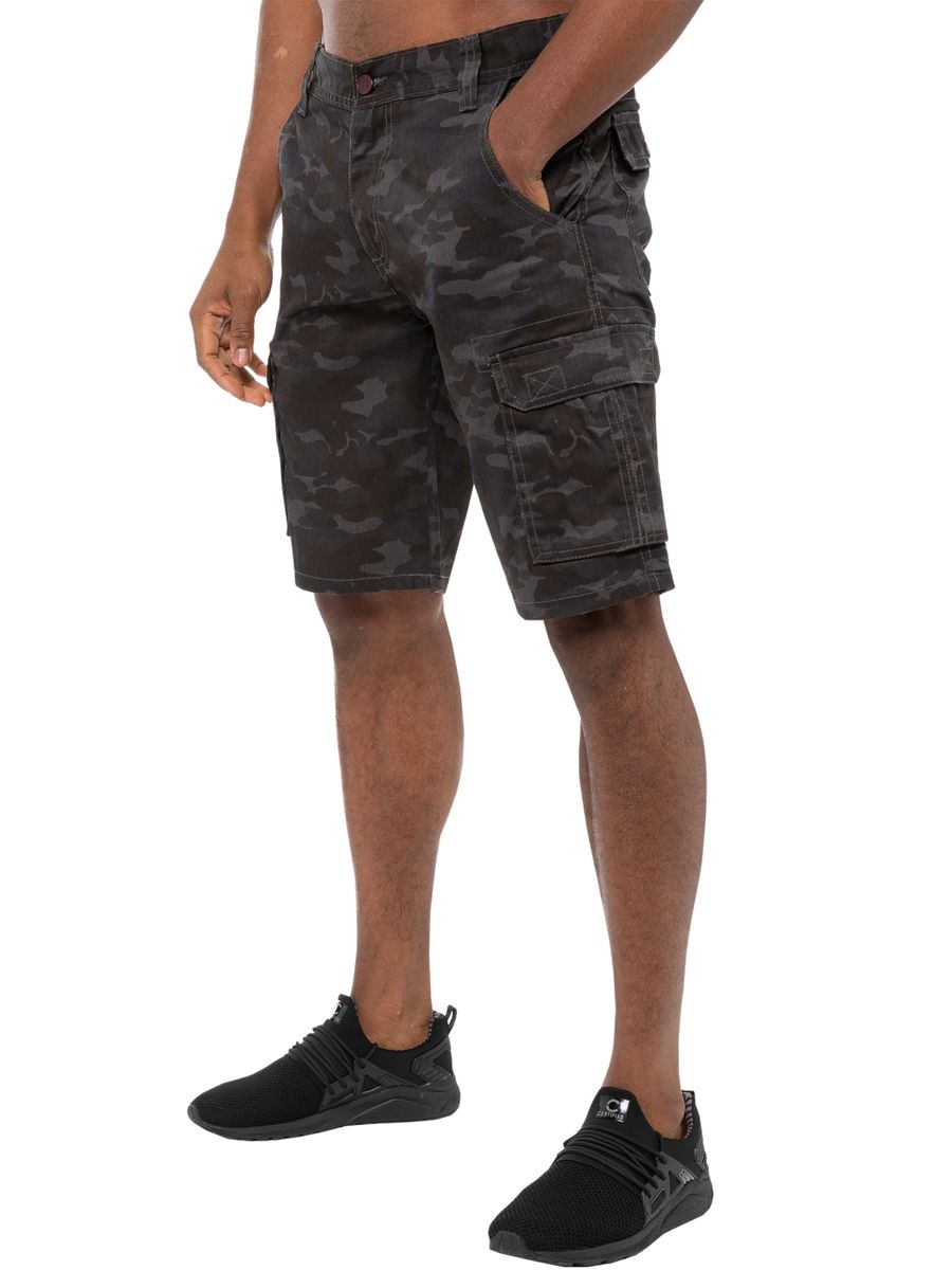 Herren-Cargo-Shorts mit Camouflage-Print