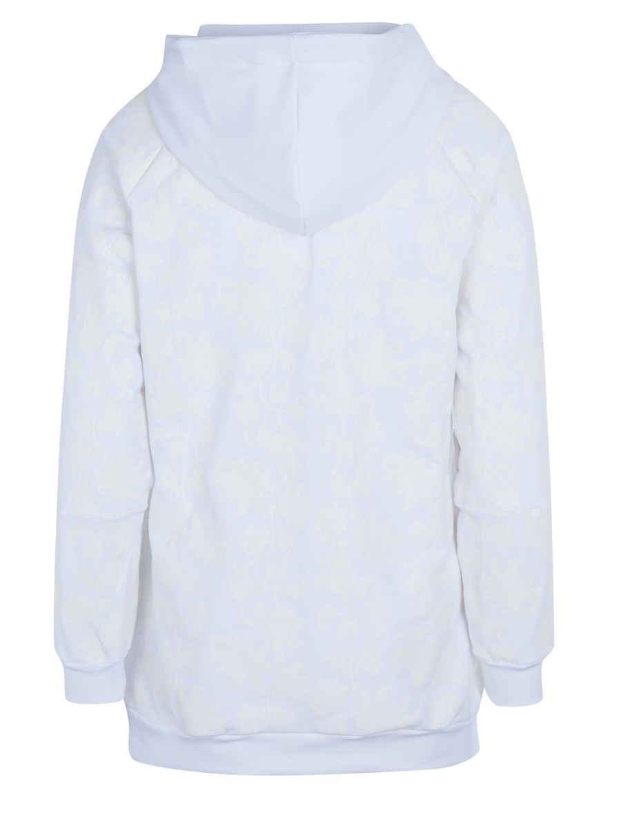 Hoodie mit floralem Jacquard-Muster
