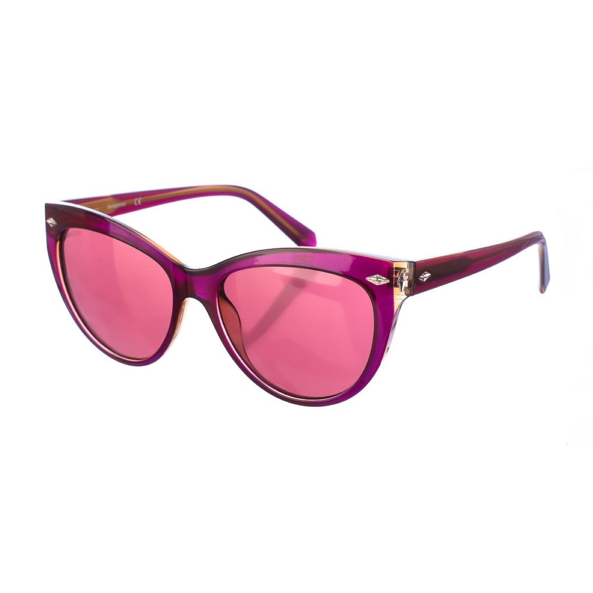 Cat-Eye Sonnenbrille mit lila Rahmen