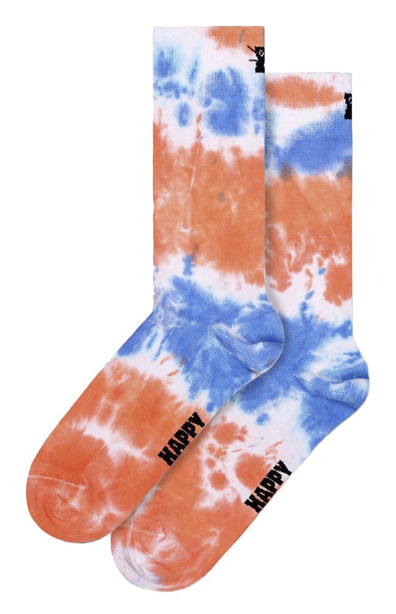 Novelle Batik Socken | Happy Socks | Atmungsaktive mehrfarbige lustige Dress-Socken | Geschenk-Socken - Pfirsich