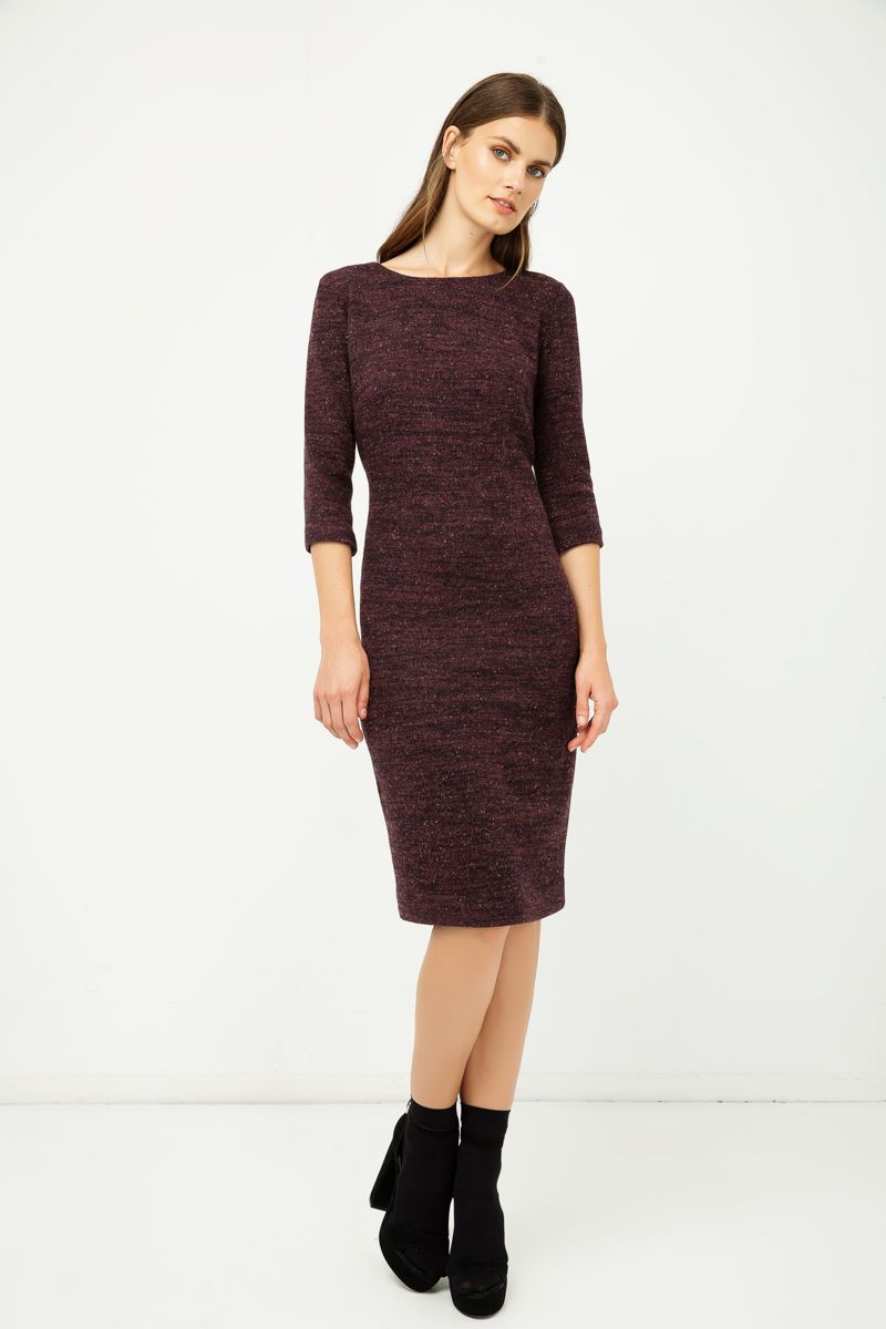 Tailliertes Midikleid aus Wollmischung