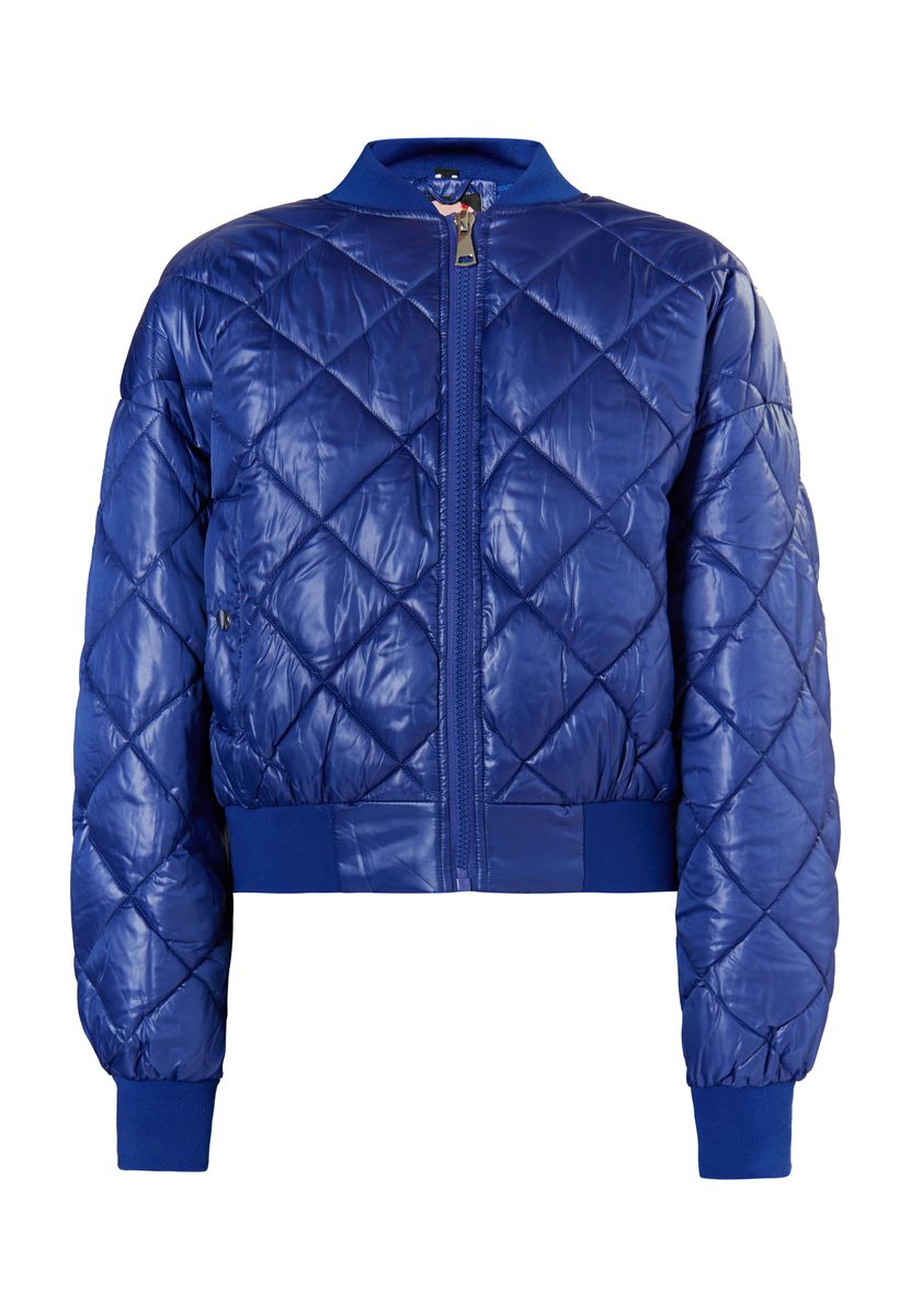 Gesteppter Blouson mit Rippstrickdetails
