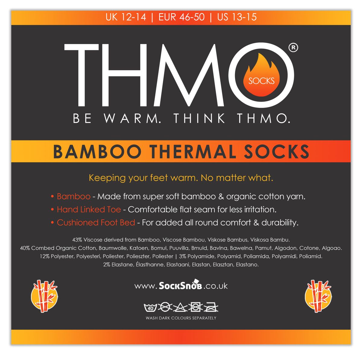 Gepolsterte Bambus-Thermosocken