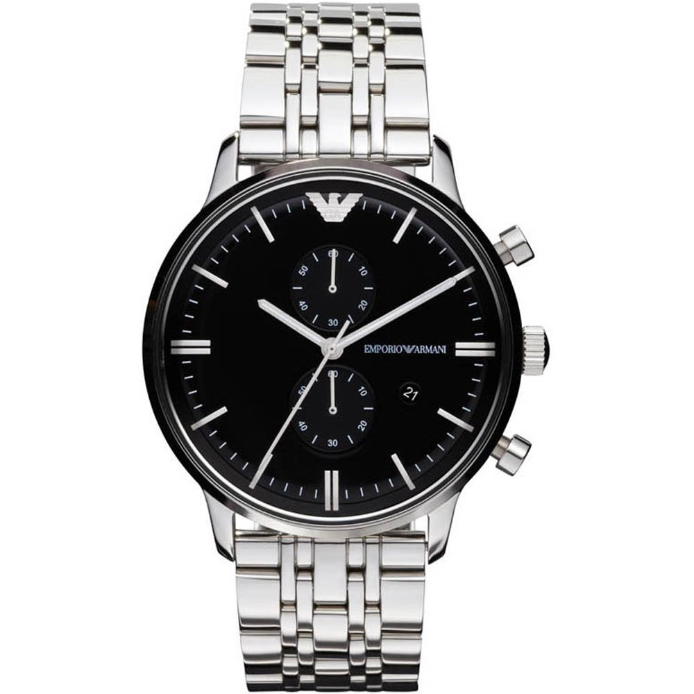 Klassische silberne Chronographenuhr