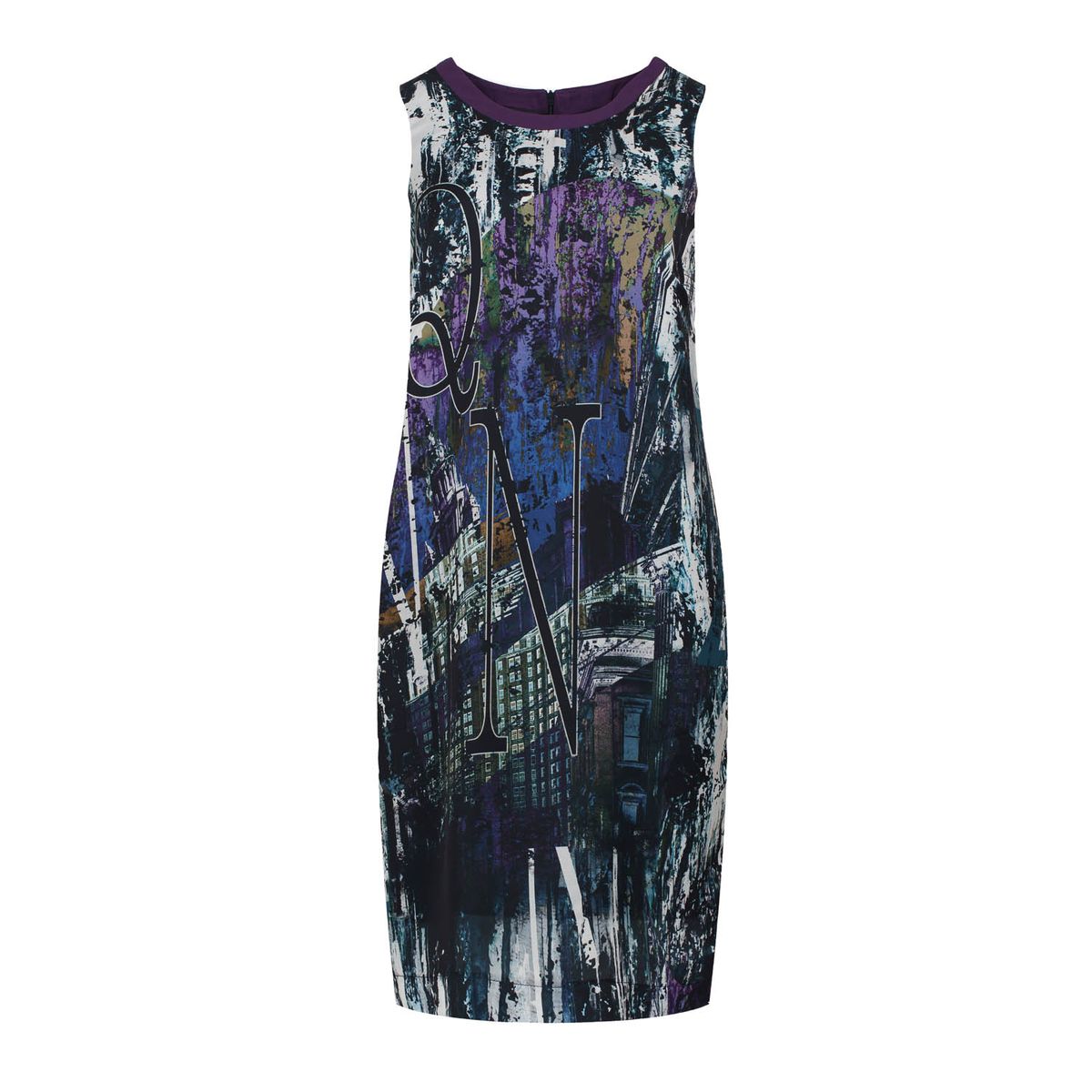 Urbanes Satin Kleid mit Grafikprint