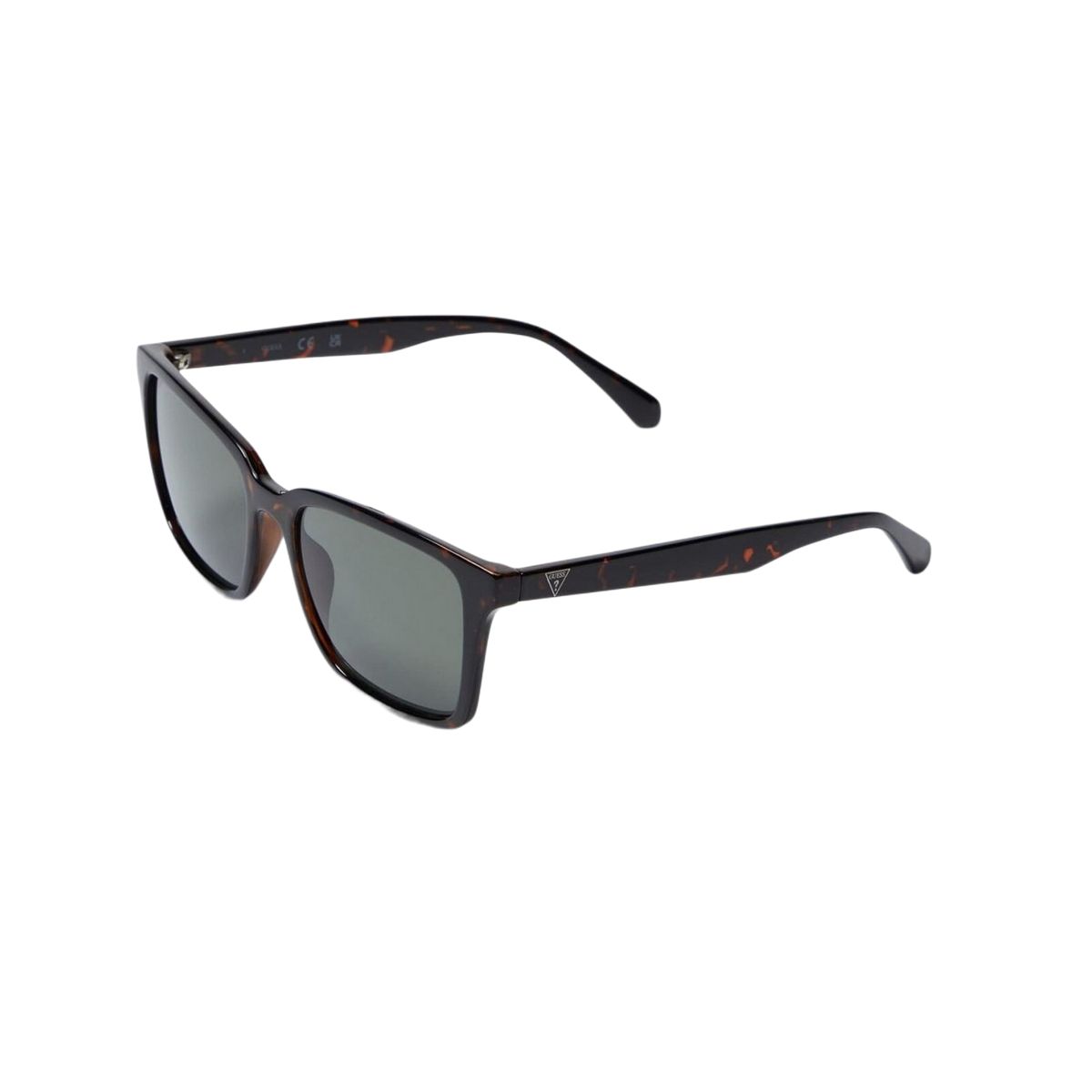 Rechteckige Sonnenbrille mit Schildpattmuster