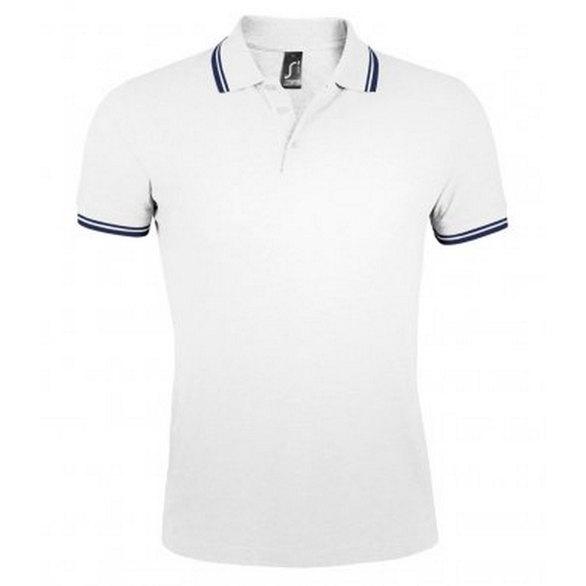Herren Poloshirt Weiß mit Streifen
