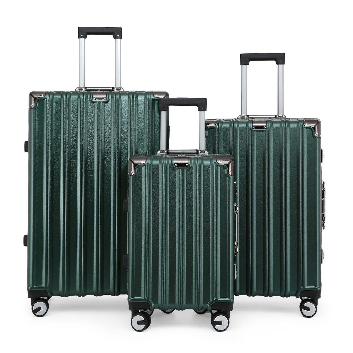 Grünes Hartschalen-Gepäckset Rollen Spinner