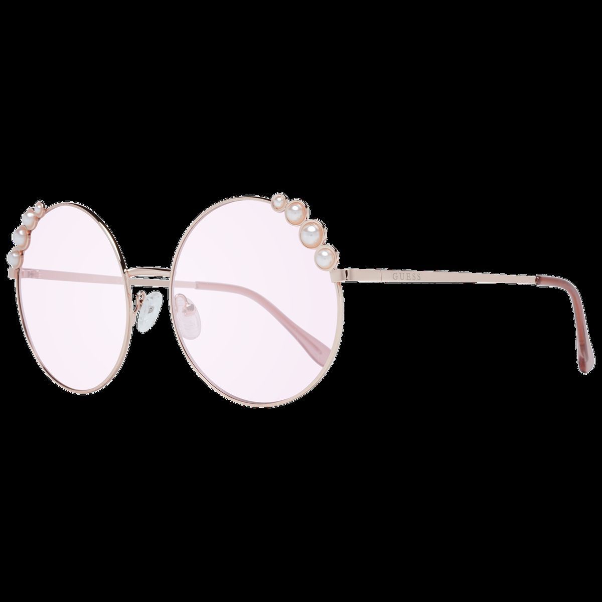 Runde Oversized-Brille mit Perlenverzierung