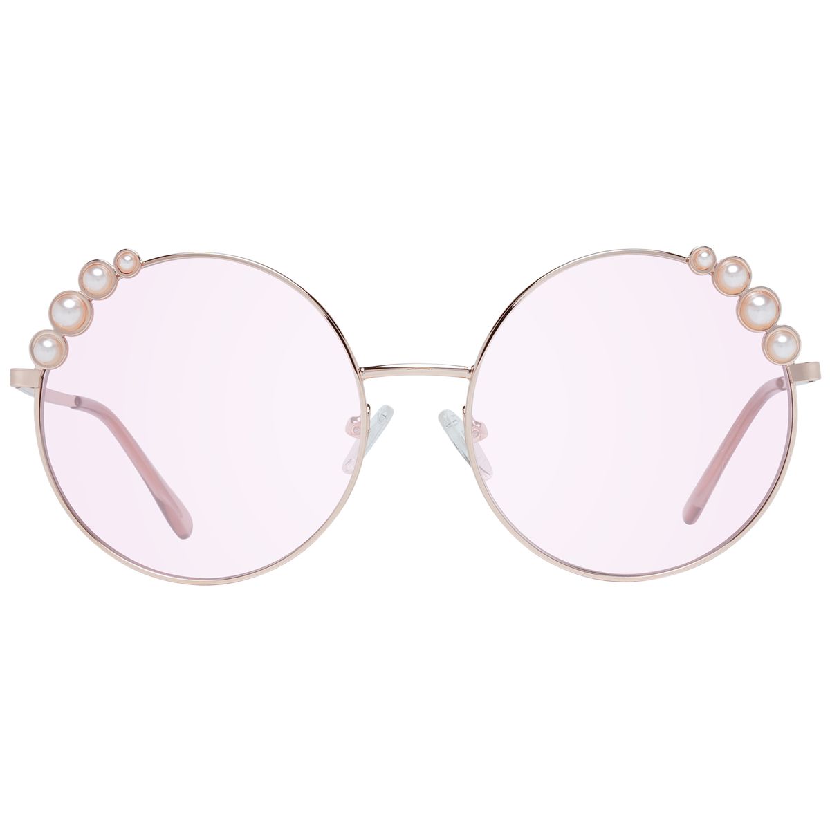 Runde Oversized-Brille mit Perlenverzierung