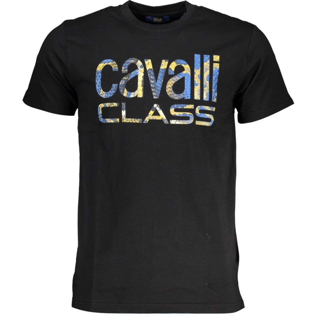 Cavalli Class Schwarzes T-Shirt mit Logo