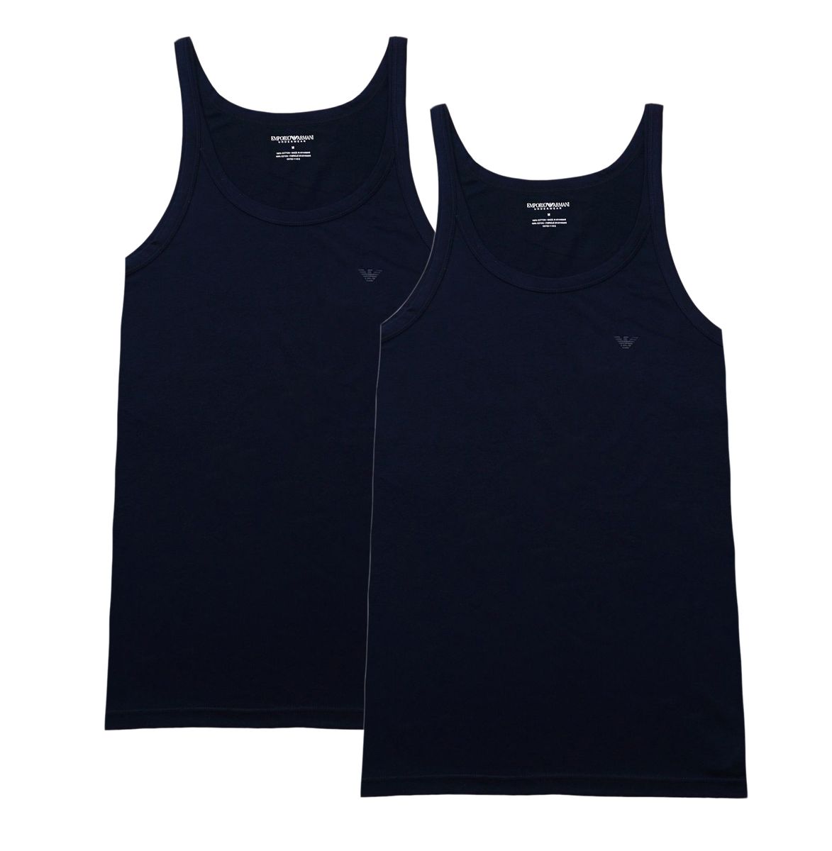 Marineblaues Baumwoll-Tanktop im Doppelpack