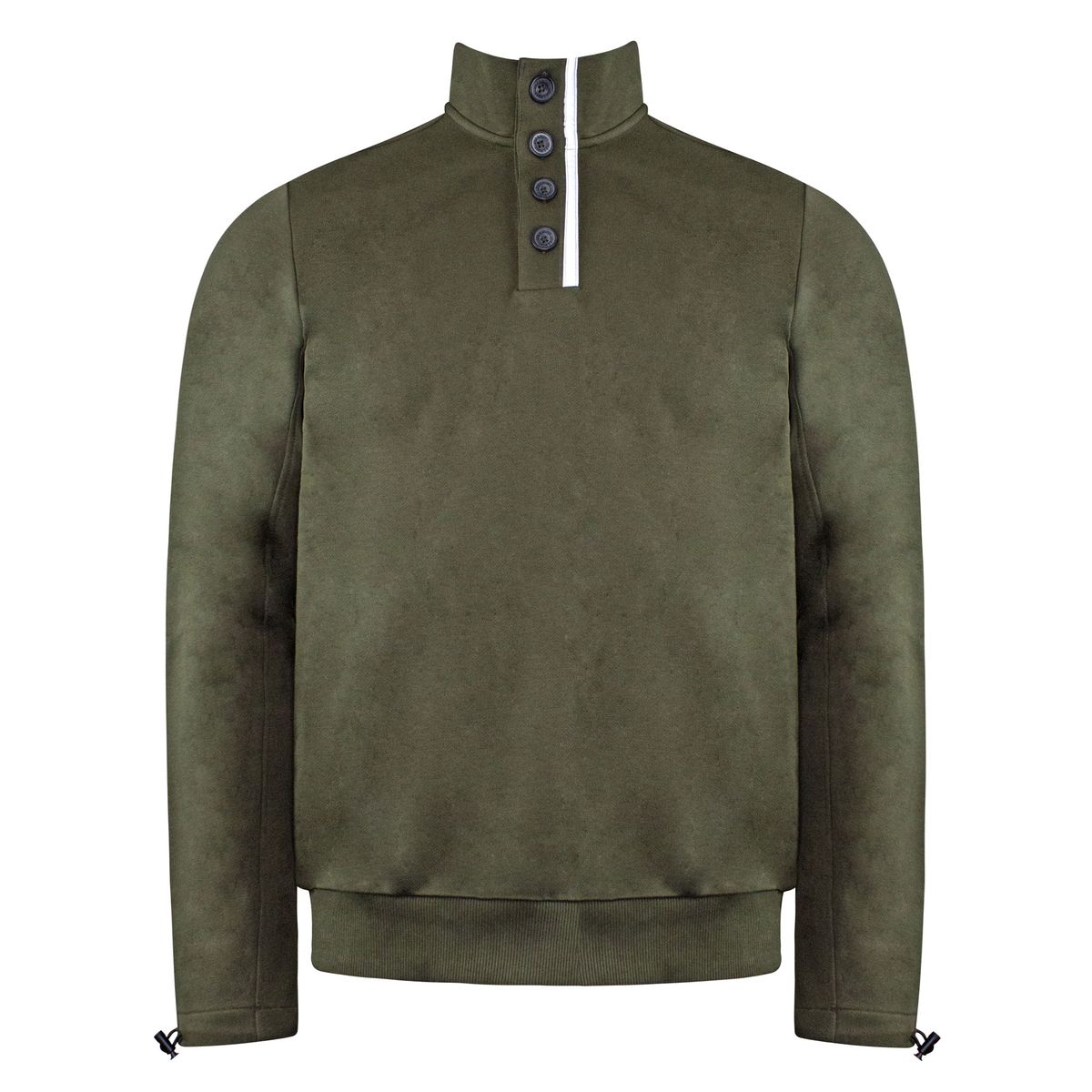 Button-Neck Pullover-Sweatshirt