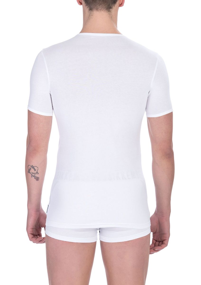 Schmal geschnittenes V-Ausschnitt Baumwoll-Shirt