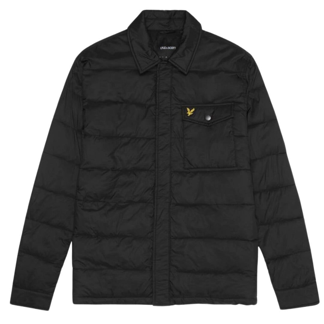 Wattierte Hemdjacke mit Logo-Detail