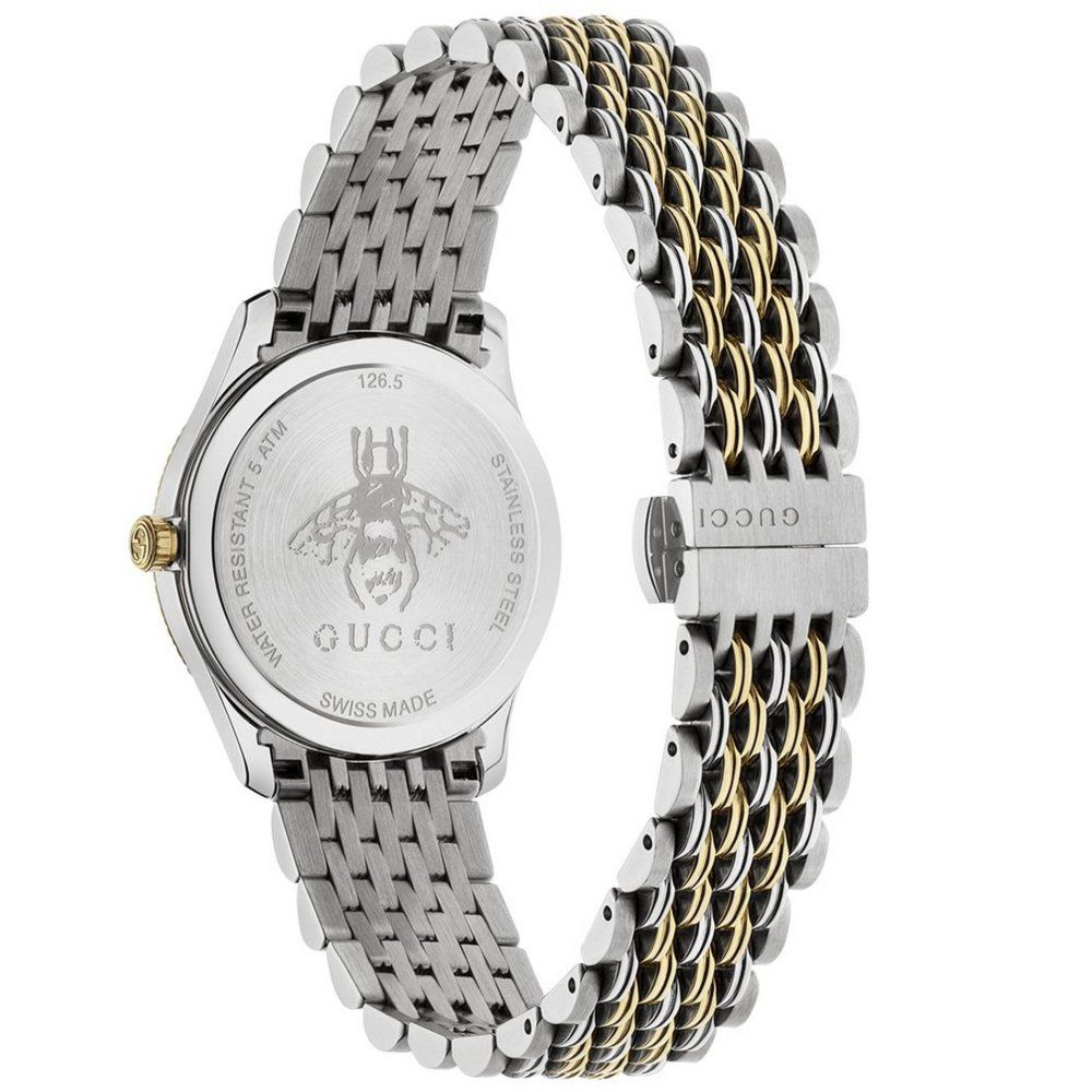 Bicolor-Armbanduhr mit Bienen-Motiv