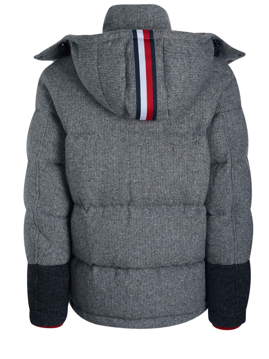 Hochglänzende Steppjacke mit Kapuze