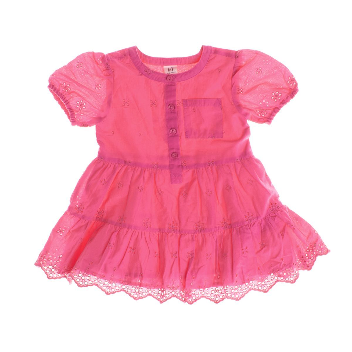 Stufenkleid mit Lochstickerei für Babymädchen