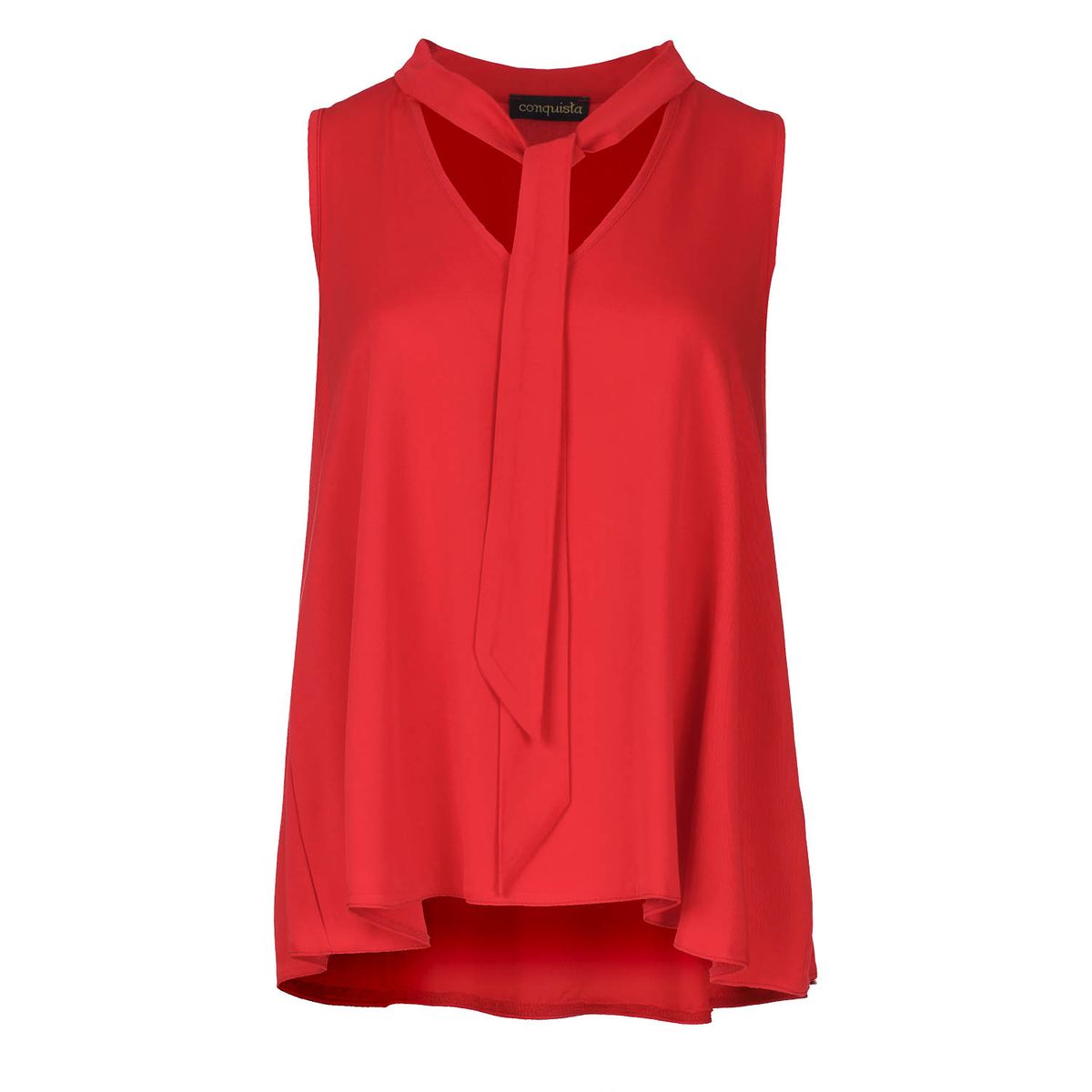 Elegante ärmellose Bluse mit Bindeschleife