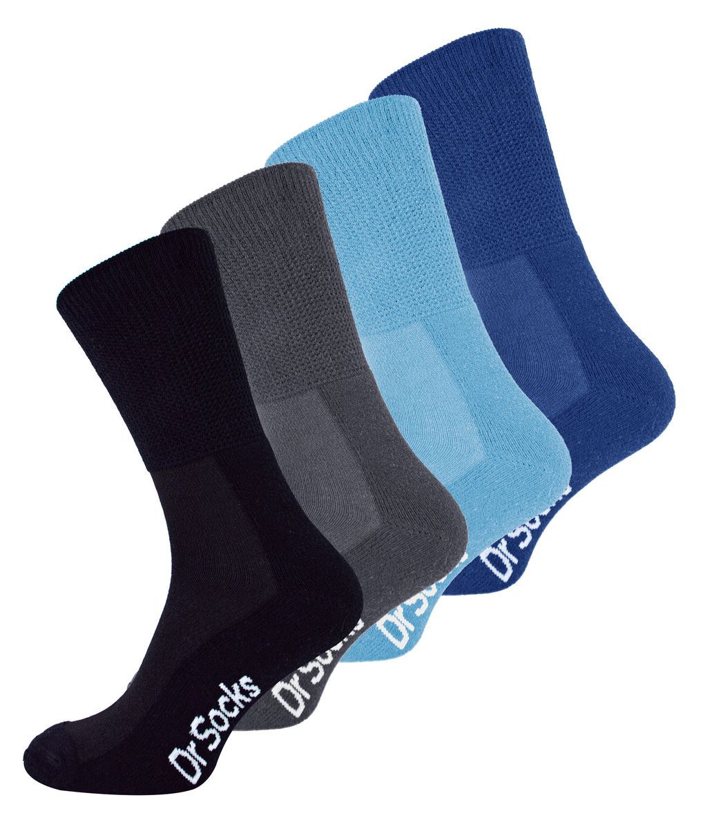 4 Paar Multipack Herren Bambus Diabetiker Socken | Dr.Socken | Nicht elastische extra breite Diabetiker Socken für geschwollene Füße - BNG