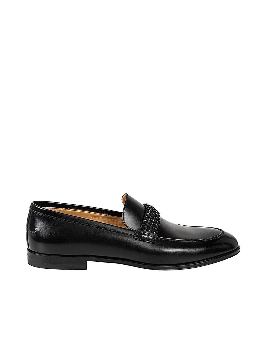Klassische Lederloafer mit geflochtenem Riemen