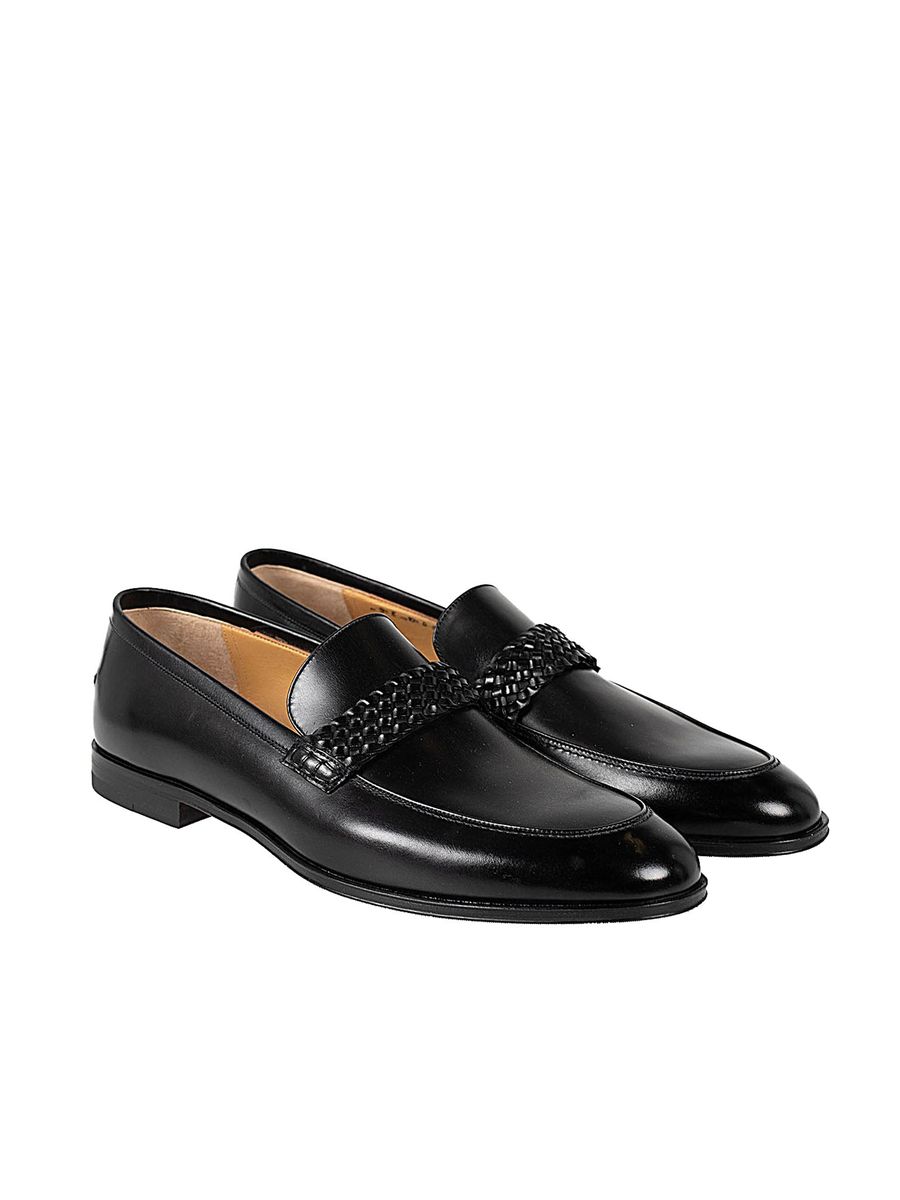 Leder-Loafer mit Web-Detail
