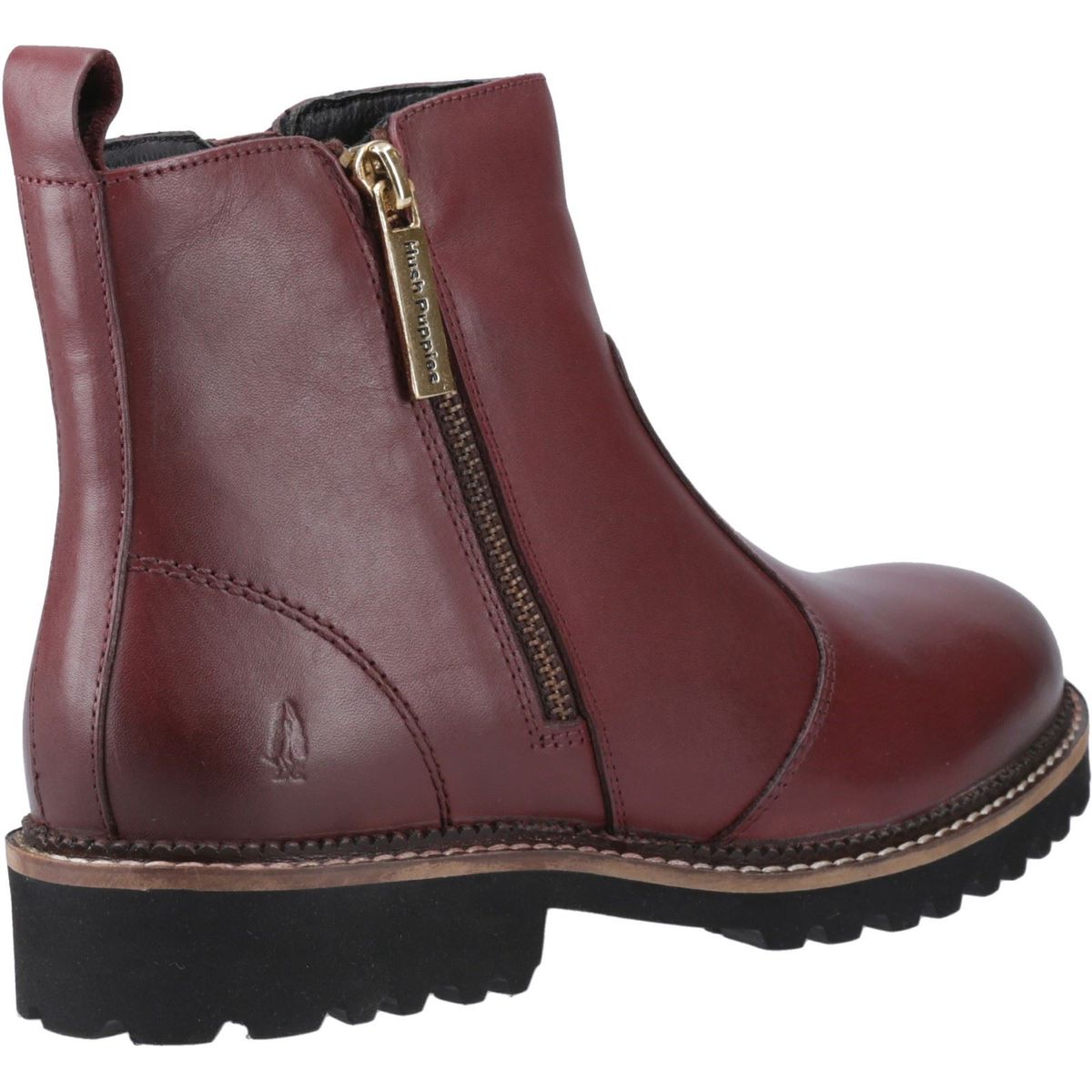 Robuste Lederstiefeletten mit Reißverschluss
