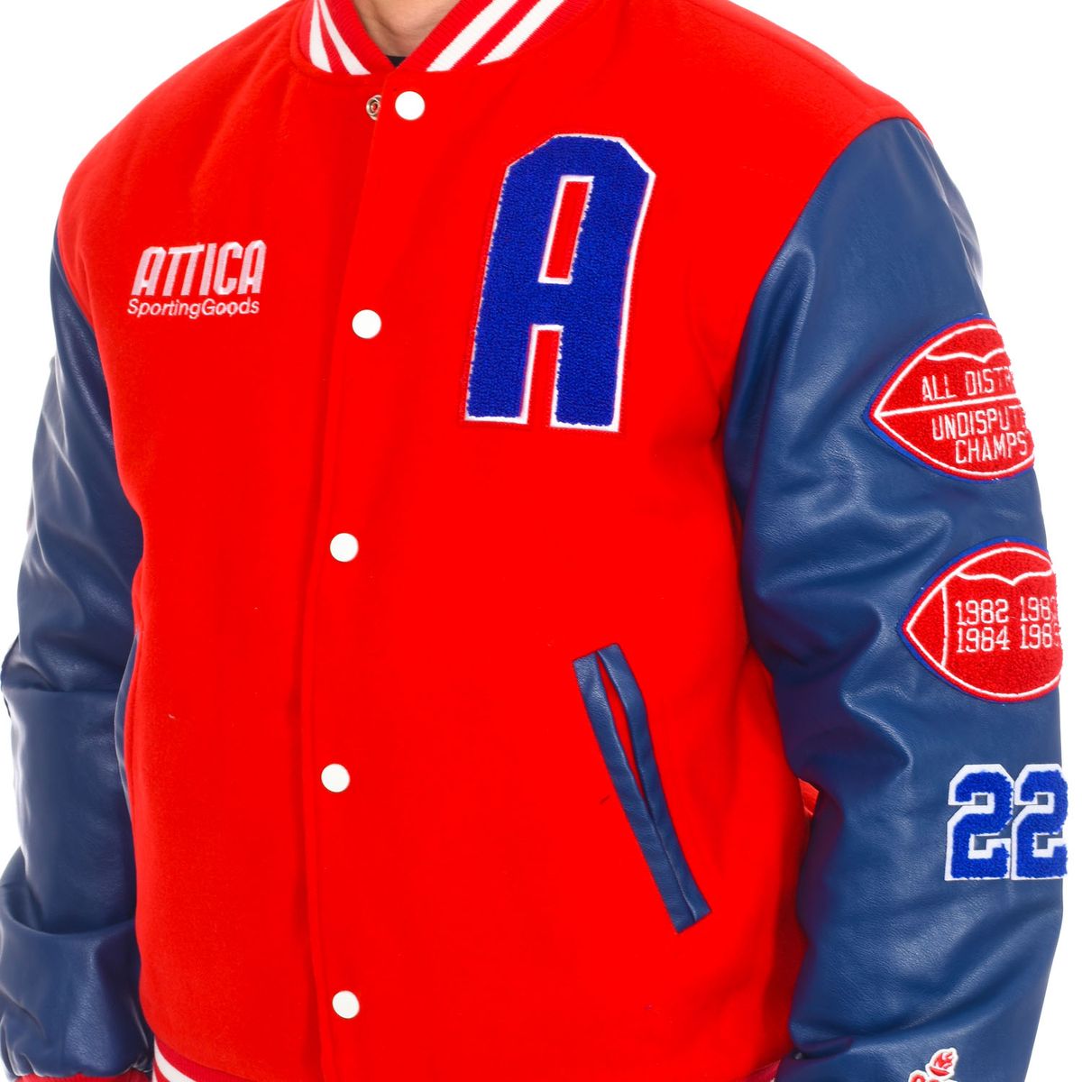Klassische zweifarbige Letterman-Jacke