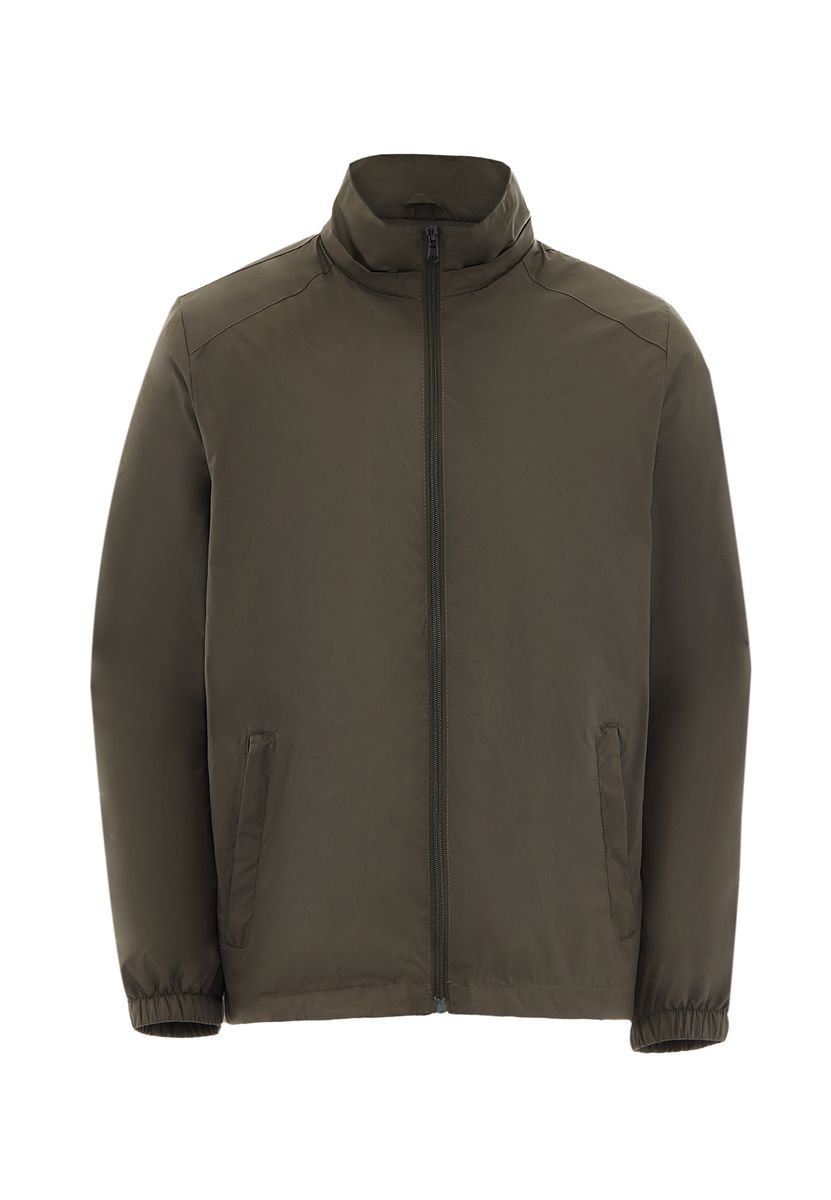 Herren Olivgrüne Jacke mit Reißverschluss