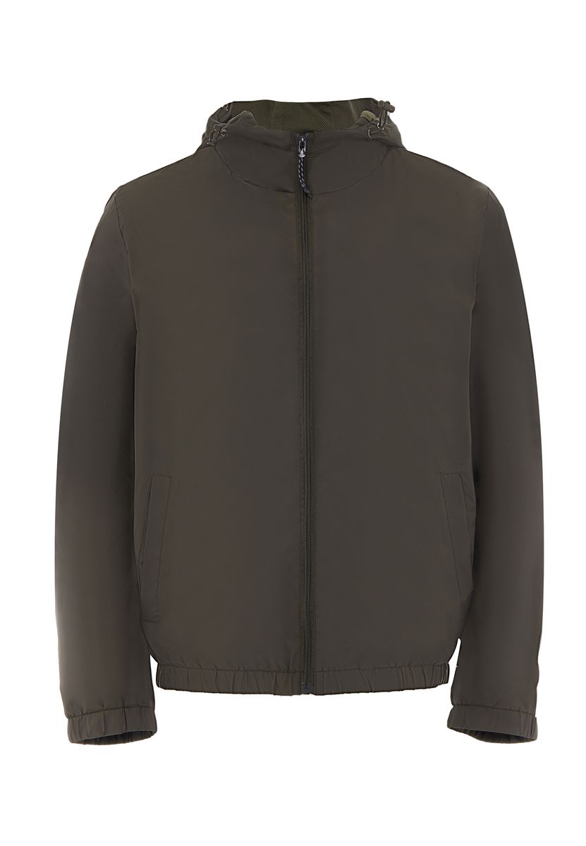 Herren Olivgrüne Jacke mit Reißverschluss