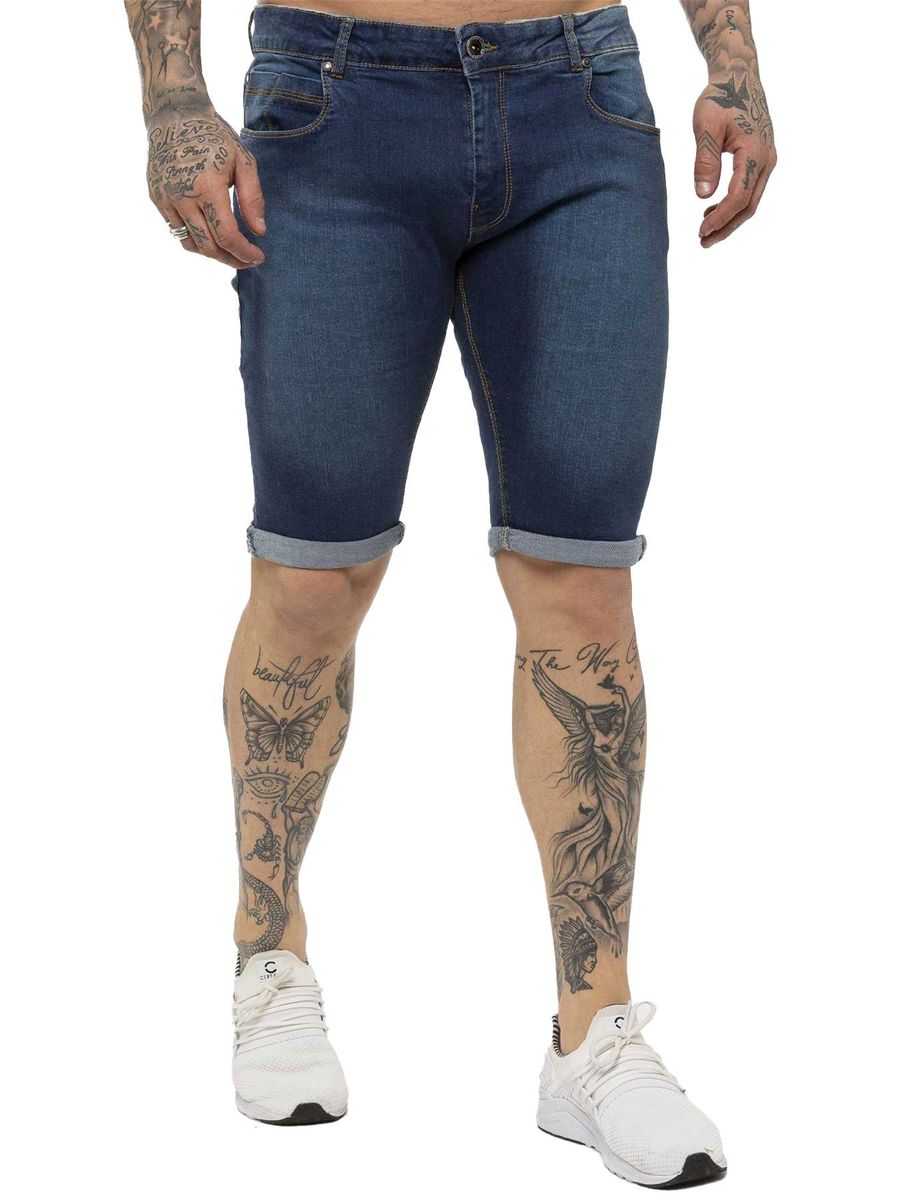 Herren Skinny Fit Jeansshorts