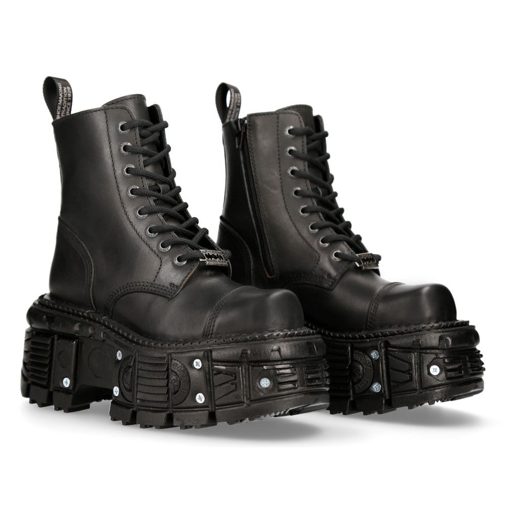 Schwere Plateau-Leder-Kampfstiefel