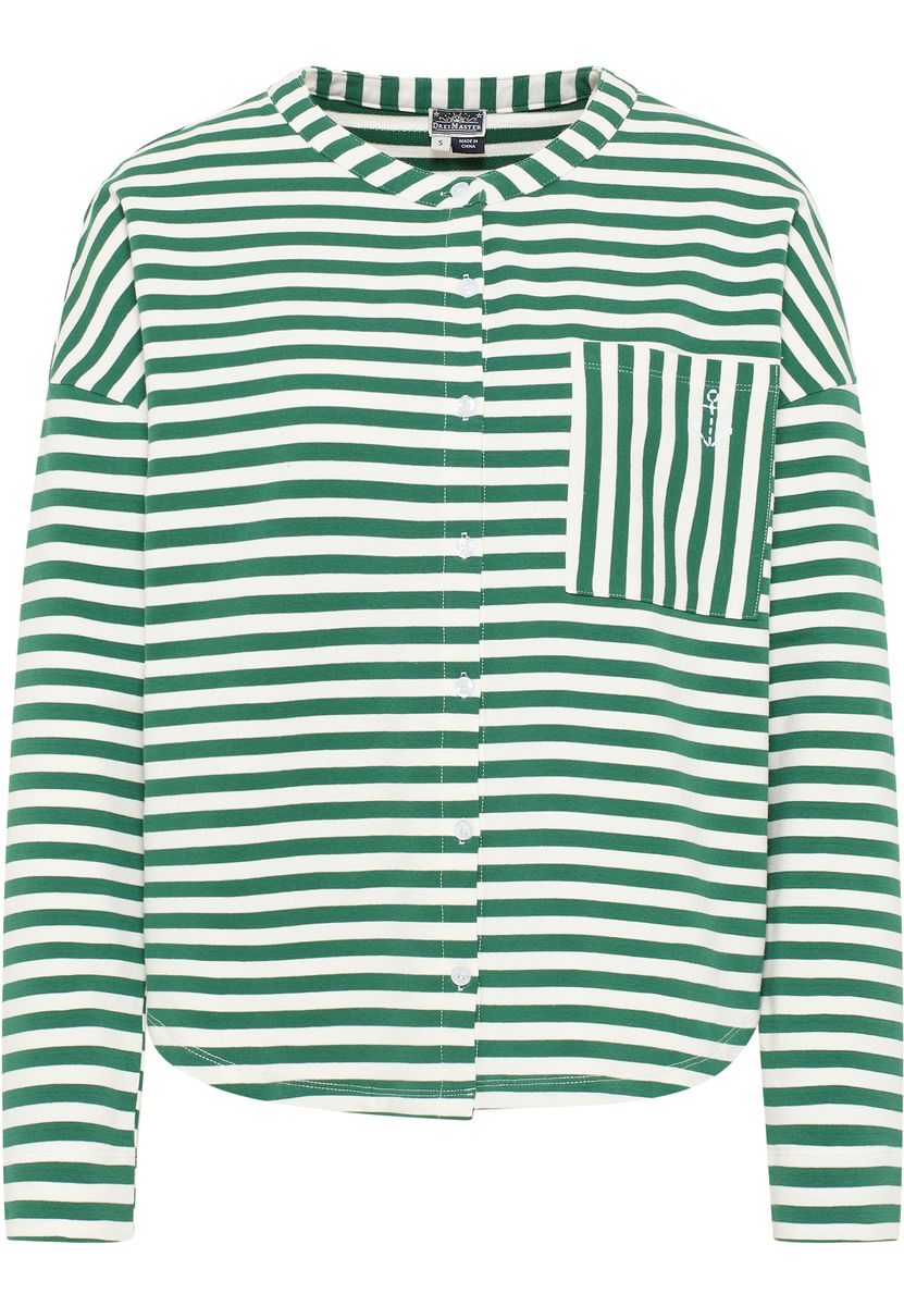 Gestreifte Sweatjacke mit Rundhalsausschnitt