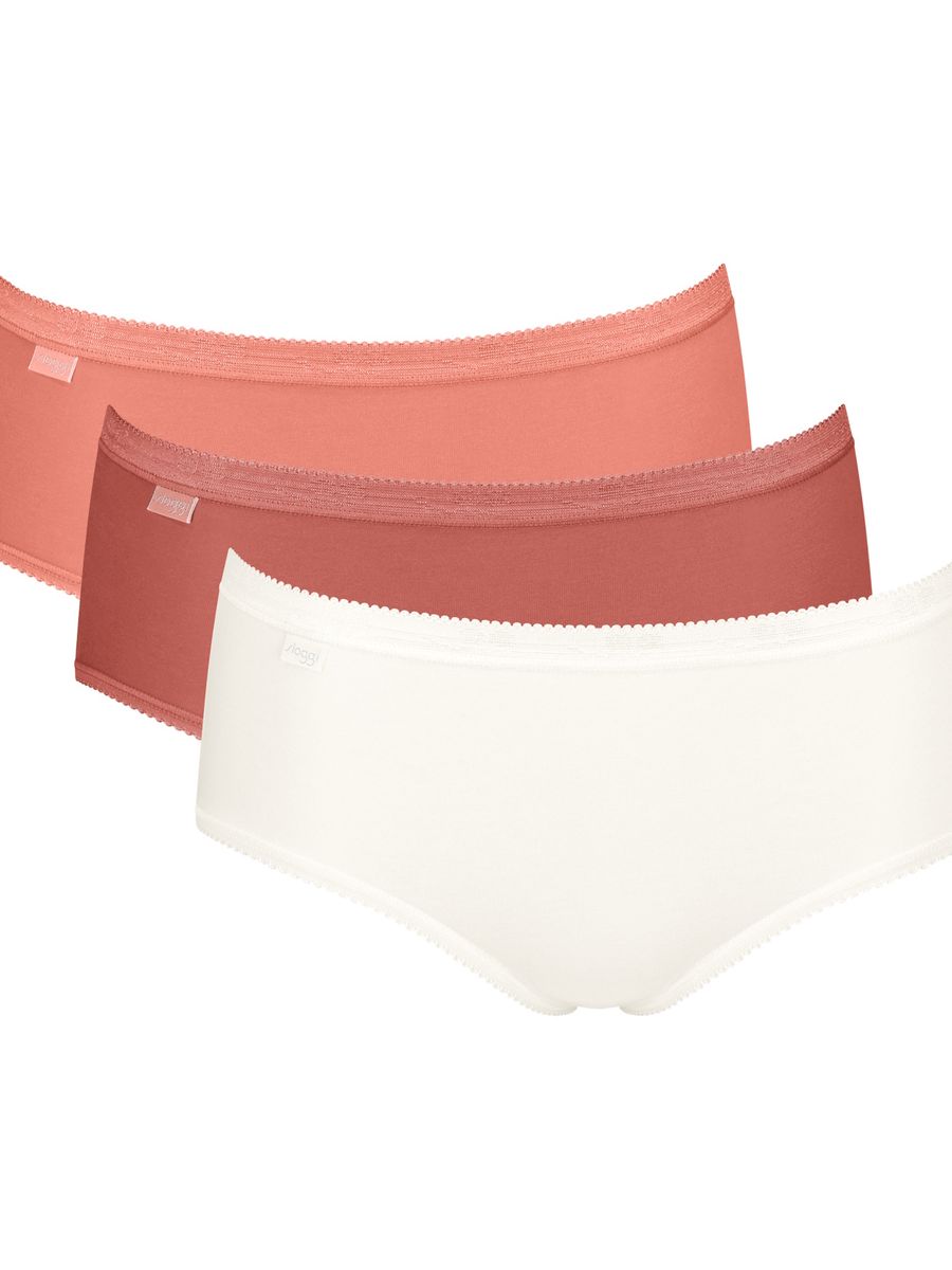 Bequeme Baumwoll-Midi-Slips Dreierpack