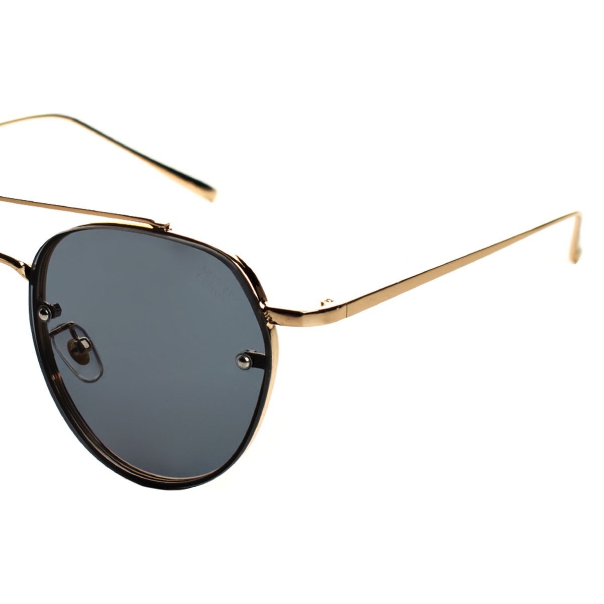 Retro Runde Doppelsteg-Sonnenbrille