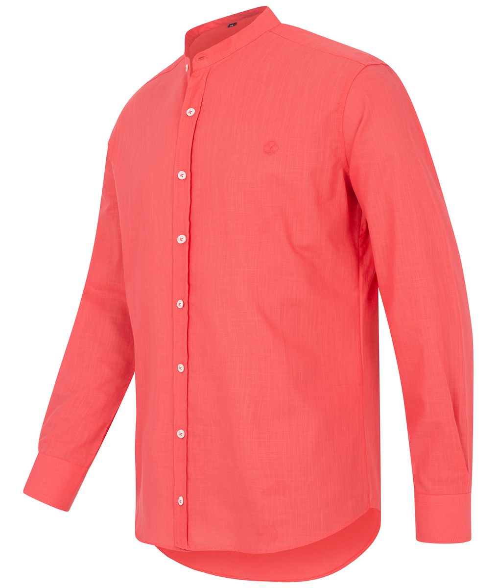 Leinen-Look Hemd mit Stehkragen