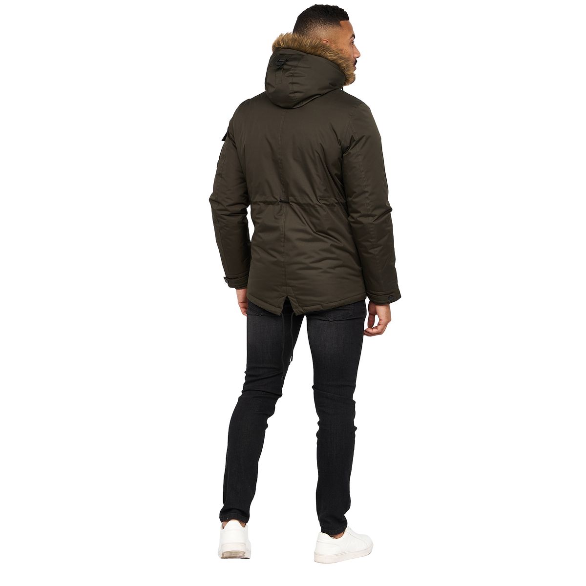 Wattierter Parka mit Kunstfellkapuze
