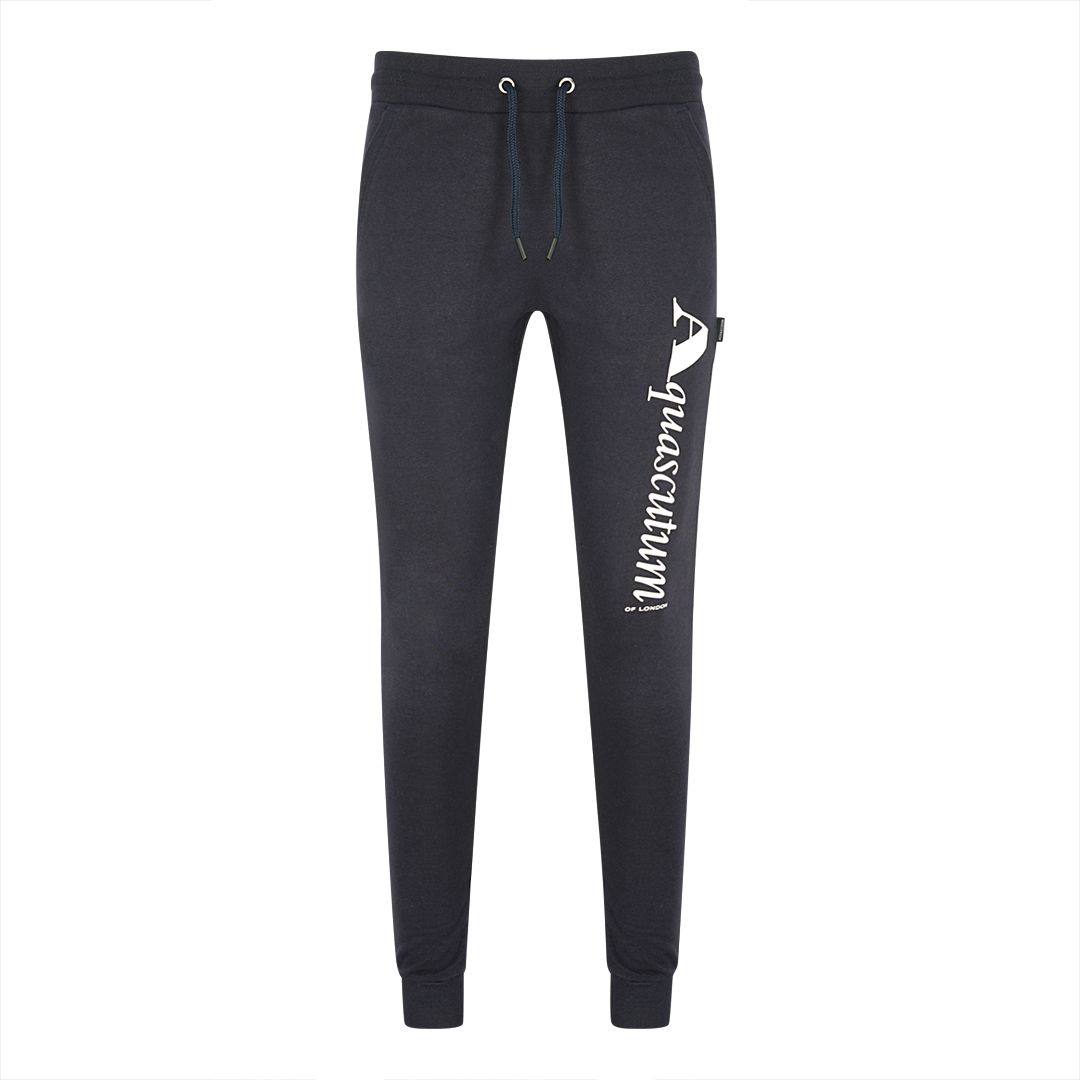 Marineblaue Jogginghose mit Logo-Print