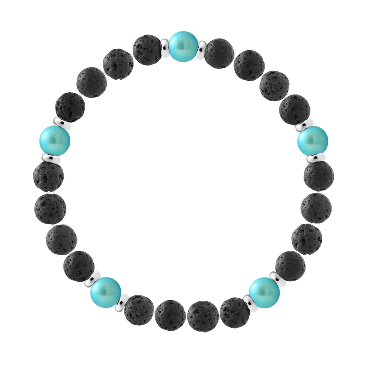 Lava Stein Türkis Perlenarmband