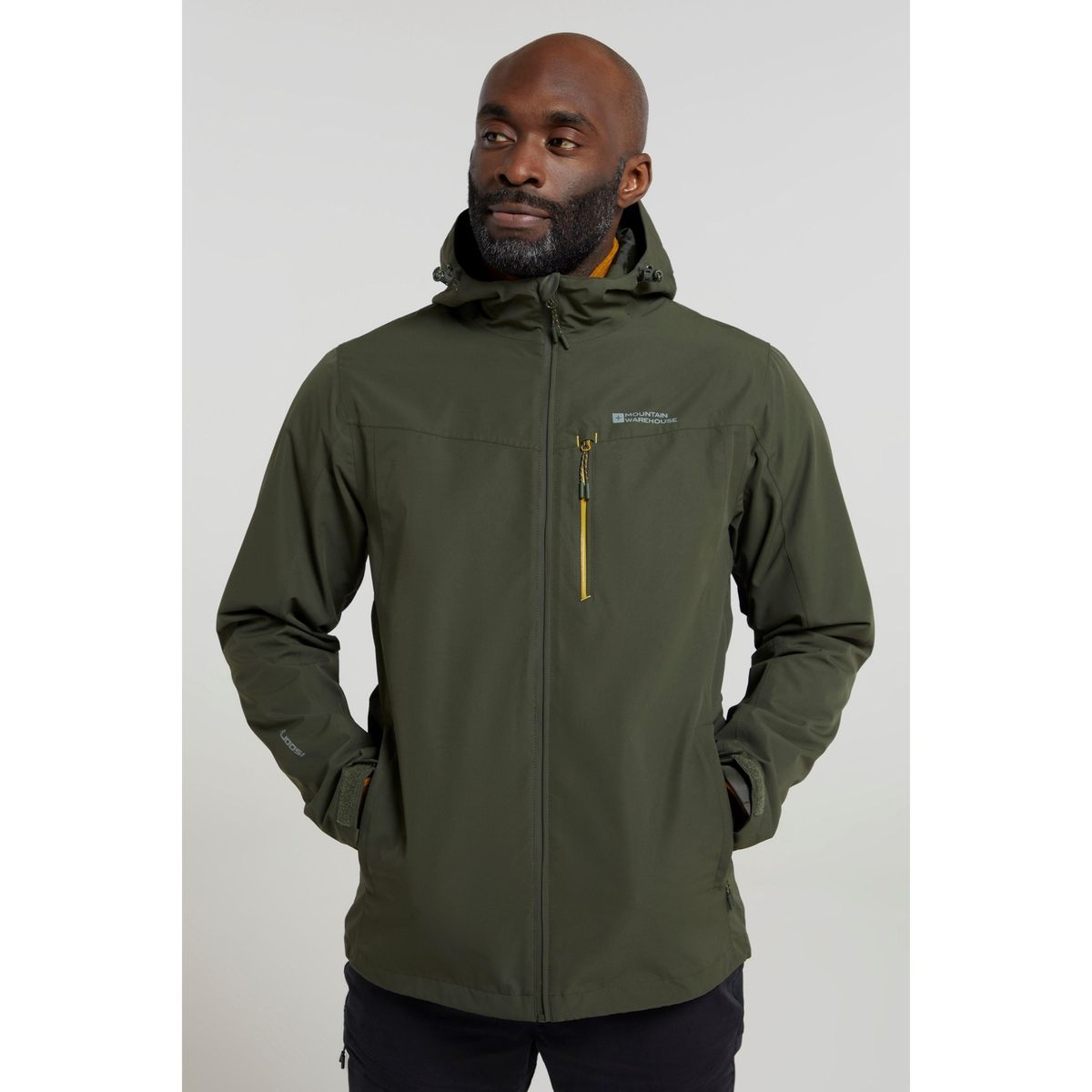 Mountain Warehouse Herren Brisk Extreme Wasserdichte Jacke (Khaki)