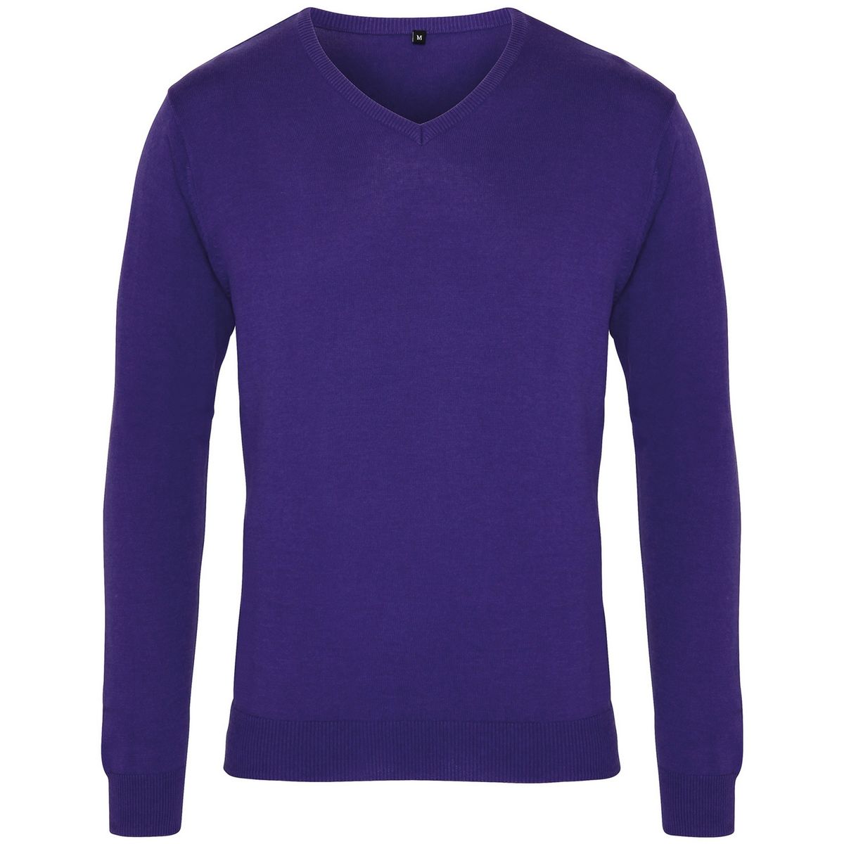 Premier Herren Strick-Pullover mit V-Ausschnitt (Violett)