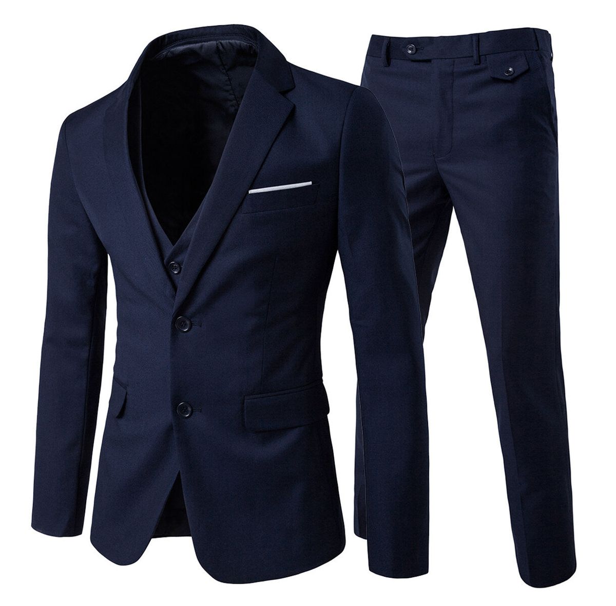 Herren Slim Fit Dreiteiler Anzug