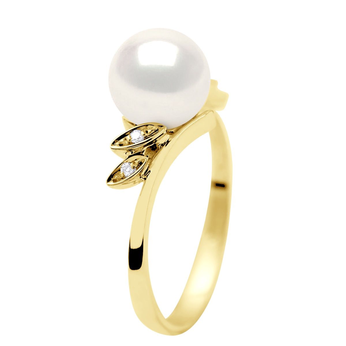 Süßwasserperlen-Ring mit Diamanten