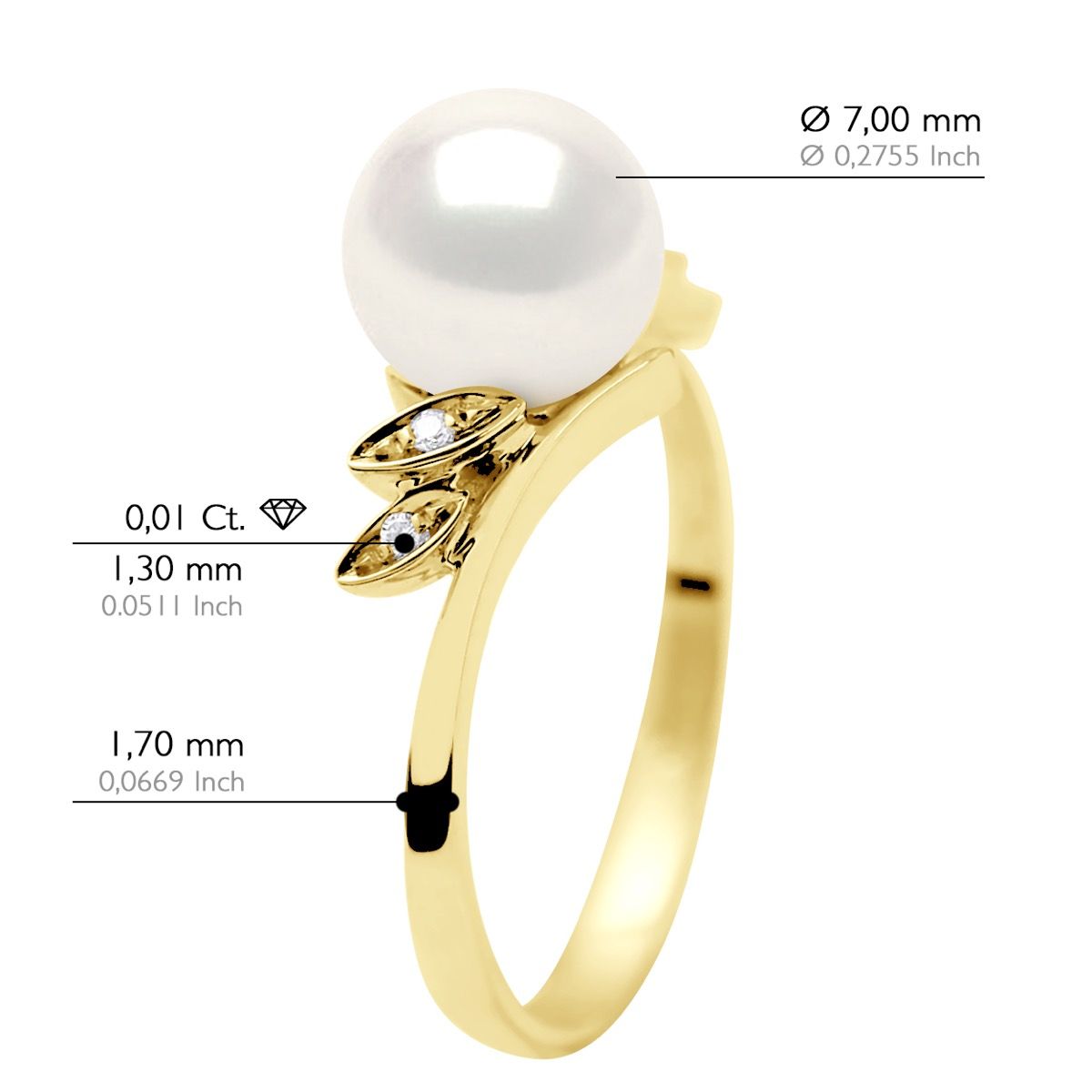 Süßwasserperlen-Ring mit Diamanten
