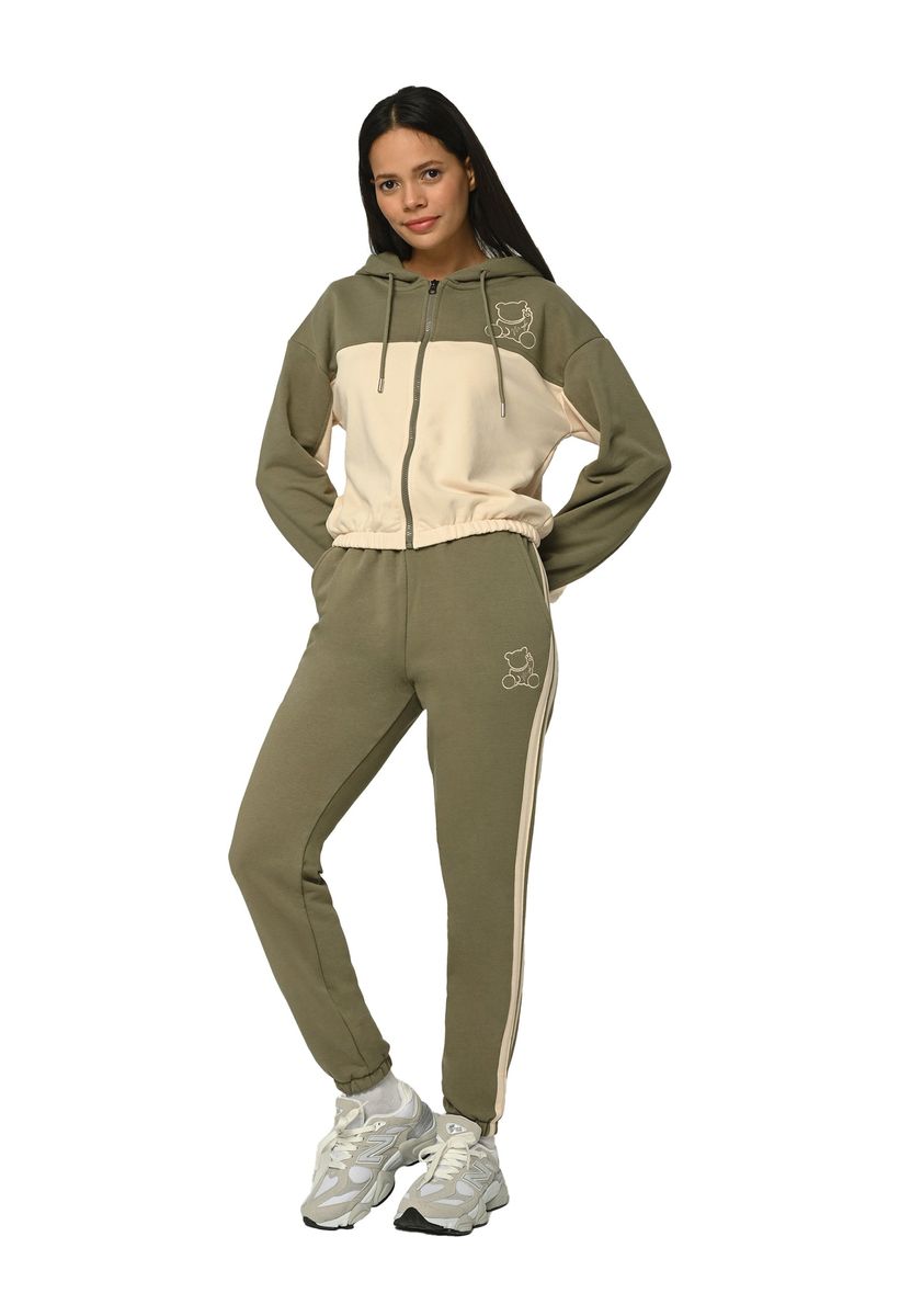 Damen Fleece Trainingsanzug mit Reißverschluss