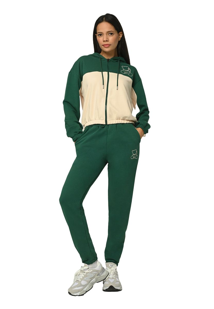 Damen Fleece Trainingsanzug mit Reißverschluss