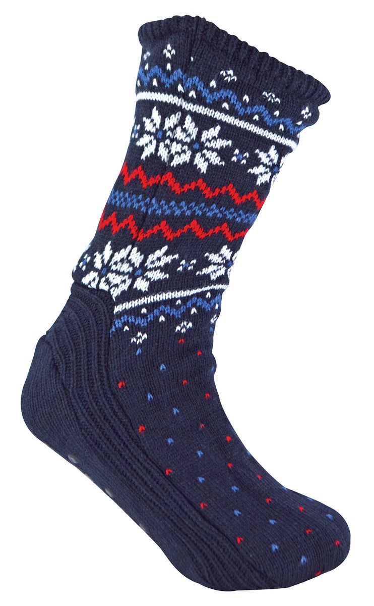 Herren Winter Warm Weihnachten Bootie Socken | Fairisle Muster | Für kaltes Wetter - Navy Fairisle