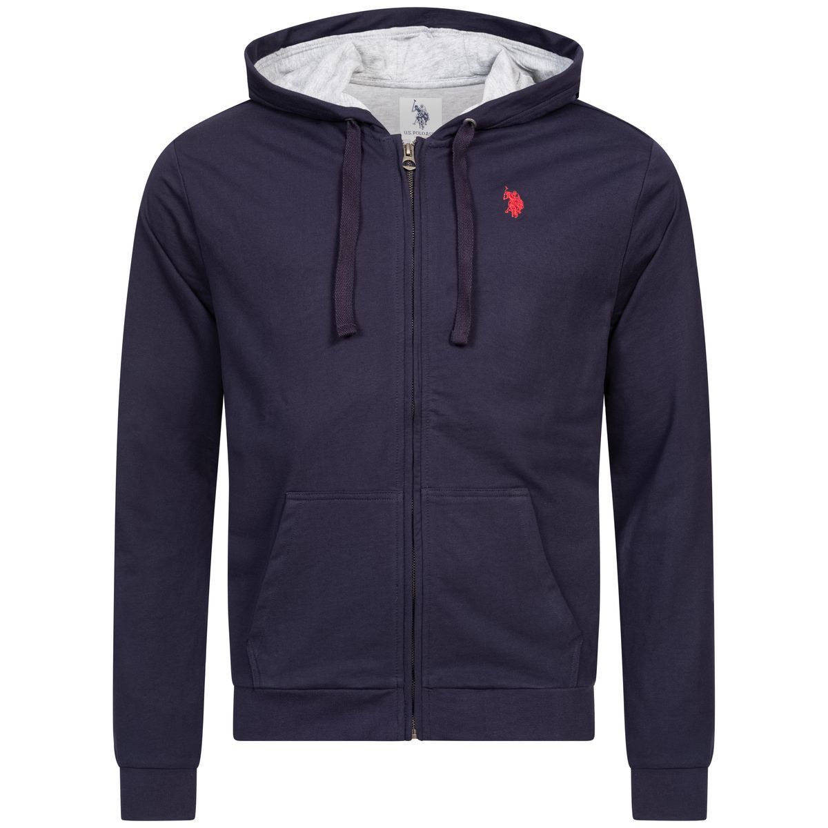 Marineblaue Zip-Up-Hoodie mit Logo