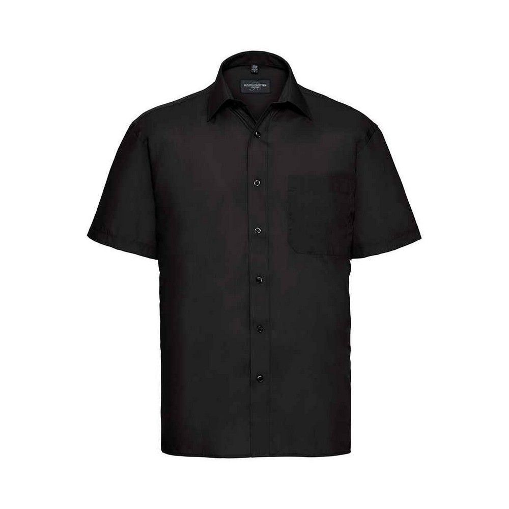 Russell Collection - Formelles Hemd Pflegeleicht für Herren kurzärmlig (Schwarz)