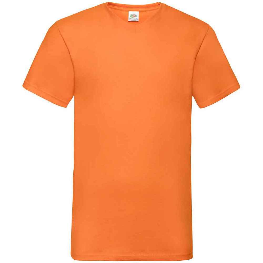 Fruit of the Loom Herren Valueweight V-Ausschnitt T-Shirt (Orange)